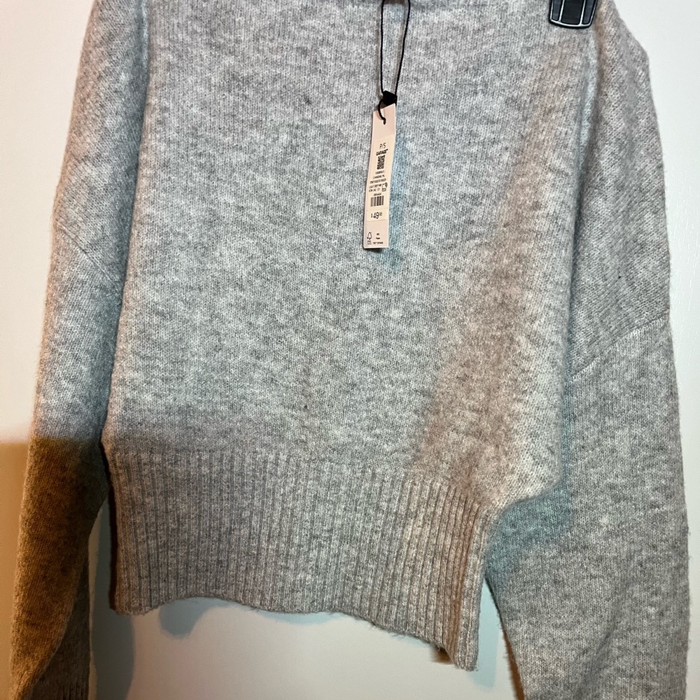 Garage Light Gray Off Shoulder Sweater